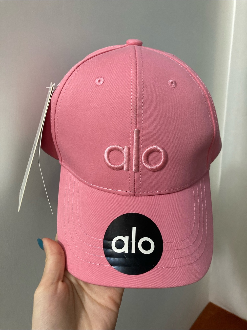 ALO Yoga Kids Pink Baseball Cap with Embroidered Logo